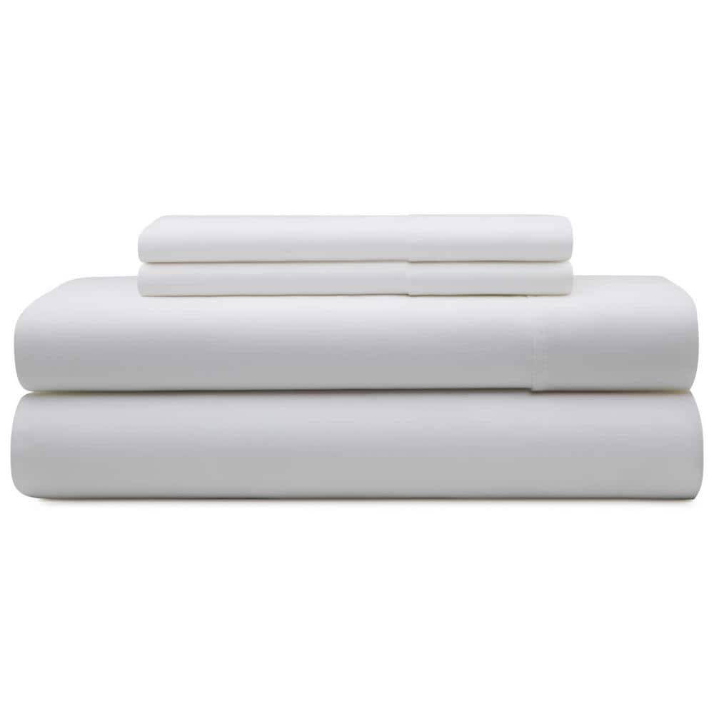 Brookside 4-piece White Solid 600 Thread Count Cotton Blend California 