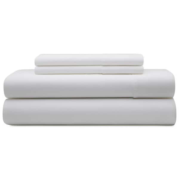 Brookside 4-Piece White Solid 600 Thread Count Cotton Blend California King Sheet Set