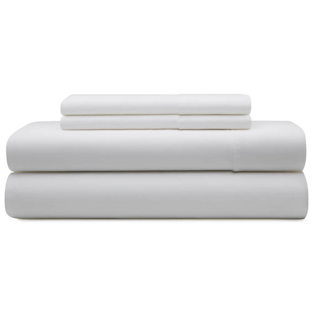 Brookside 4-Piece White Solid Microfiber California King Sheet Set ...