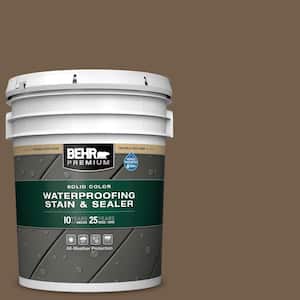 5 gal. #MS-46 Chestnut Brown Solid Color Waterproofing Exterior Wood Stain and Sealer