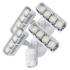 700-Watt Equiv 7000 Lumens 180° White Motion Sensing Dusk to Dawn Integrated LED 5000K Waterproof Flood Light, 2-Pack