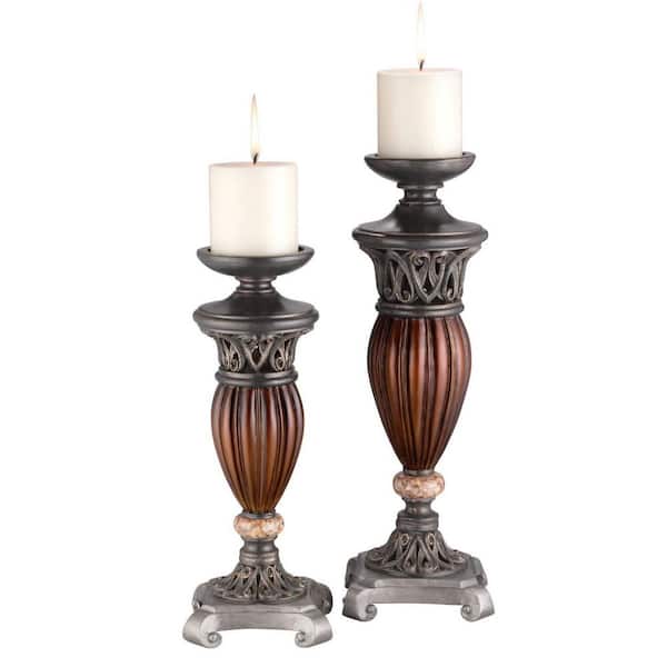 Bronze Resin Pillar Set of 2-Pack