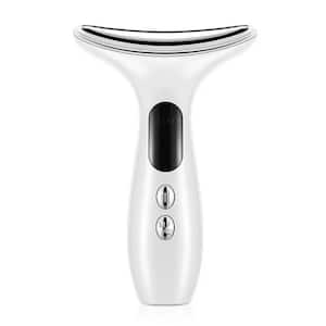 Personal Care Light Therapy Micro-Glow Microcurrent Portable Neck Face Lifting Tightening Massager Machine in White