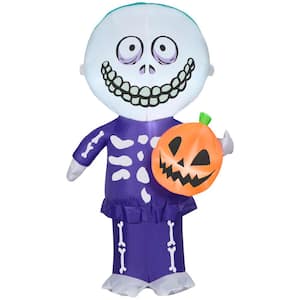 4 ft. Tall Halloween Inflatable Airblown-Barrel with Mask and JOL-Disney