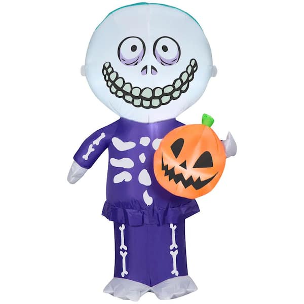 Unbranded 4 ft. Tall Halloween Inflatable Airblown-Barrel with Mask and JOL-Disney