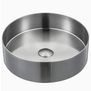 CCV200 14-1/4 in . Stainless Steel Vessel Bathroom Sink in Gray Stainless Steel