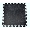 Black with Blue Speck 24 in. by 24 in. Interlocking Recycled Rubber Floor Tile (24 sq. ft.)