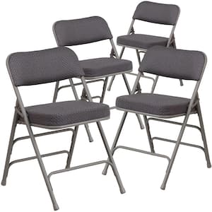 Gray Metal Folding Chair (4-Pack)
