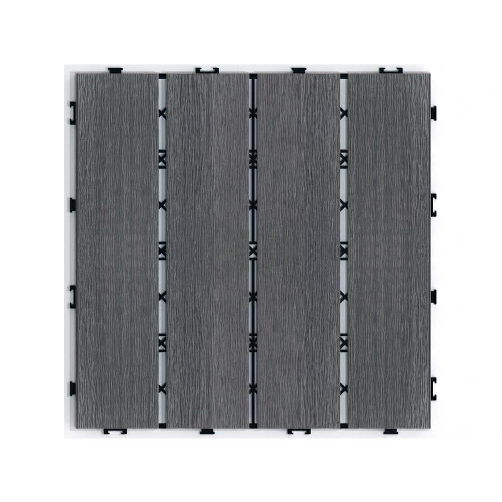 Outdoor 1 ft. x 1 ft. Composite Deck Tile in Dark Gray (11 Per Box) price history on PriceWatchPro