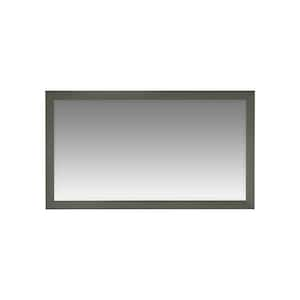 Solid Contemporary 56 in. W x 31.5 in. H Rectangle Framed Standard Wall Bathroom Vanity Mirror in Pewter Green