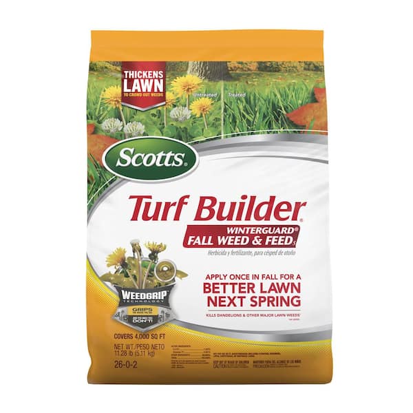 Scotts Turf Builder 11.28 lbs. 4,000 sq. ft. WinterGuard Weed Killer Plus Fall Dry Fertilizer