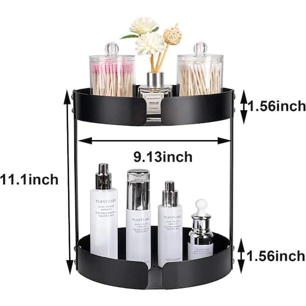 Dyiom Bathroom Counter Organizer Rack with Toiletries Basket, Two Tier Stainless Steel Toothpaste Holder, Bronze/Copper Metallic