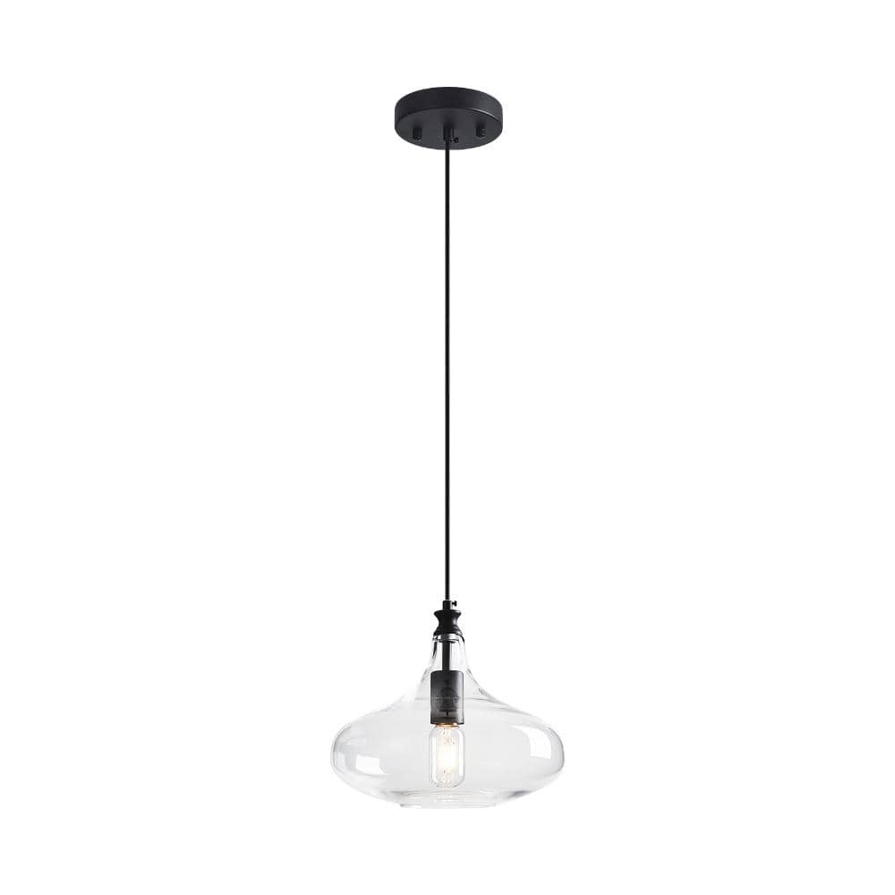 60W 1-Light Black Pendant Light Clear Teardrop Glass Adjustable Hanging Kitchen Island  Over Sink Bedroom Office price history on PriceWatchPro