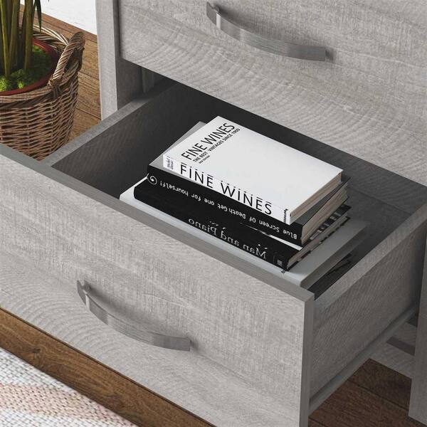 GALANO Layton 2-Drawer Dusty Gray Oak Nightstand Sidetable (21.9 