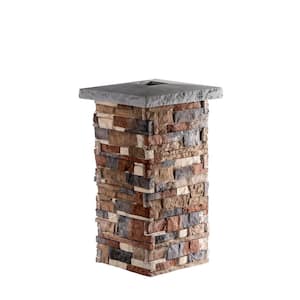 18 in. x 36 in. Monument Valley with a Slate Split Cap Stone Pillar Kit