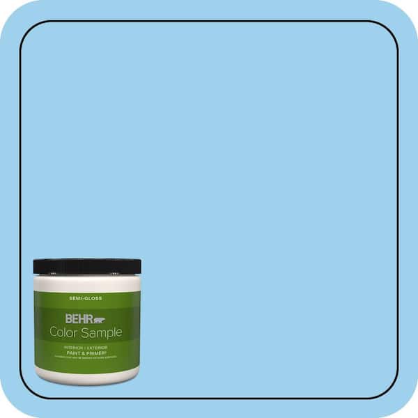 BEHR PREMIUM PLUS 8 oz. #P500-3 Spa Blue Semi-Gloss Interior/Exterior Paint & Primer Color Sample