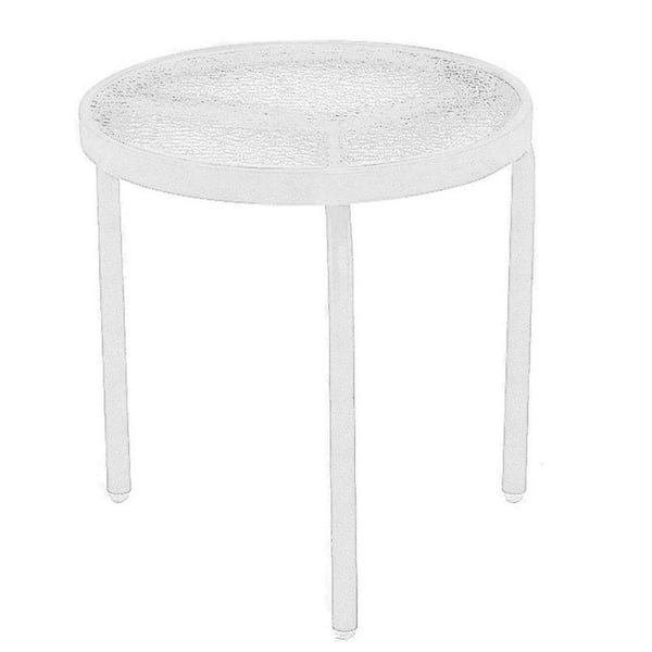 Tradewinds 18 in. White Acrylic Top Commercial Patio Side Table