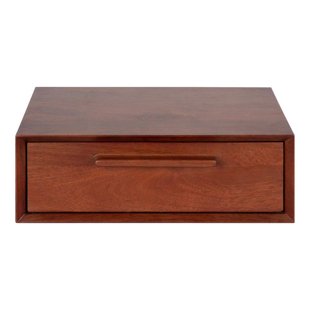 McCutcheon Handcrafted Mango Wood Floating Shelf in Walnut Brown