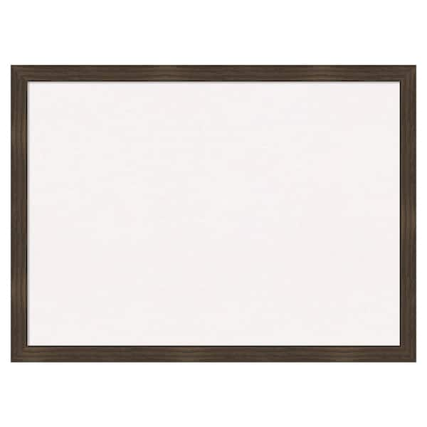 Amanti Art Woodgrain Stripe Chocolate Wood White Corkboard 30 in. x 22 ...