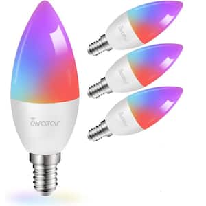 60-Watt Equivalent E12 A19 Timer and Dimmable LED Light Bulb Color Changing with App Control 2700K-6500K (4-Pack)