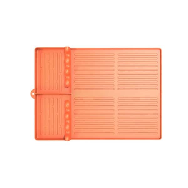 Silicone Griddle Tool Mat with Compatible with Side Shelf Spatula Mat for BBQ, Grilling and Gifts, Orange (1-Pack)