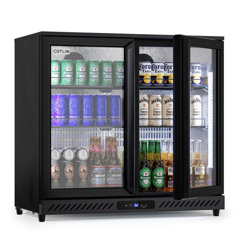 36 in. 7.45 cu. ft. Commercial Refrigerator in Black with Auto Defrost, ETL Certified, 208-Cans, Beverage Refrigerator