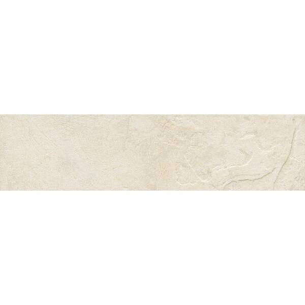 ELIANE Mt. Everest Bianco 3 in. x 12 in. Glazed Porcelain Floor and Wall Bullnose Tile