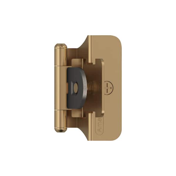 Amerock Champagne Bronze 1/4 in. (6 mm) Overlay Double Demountable, Cabinet Hinge (2-Pack)