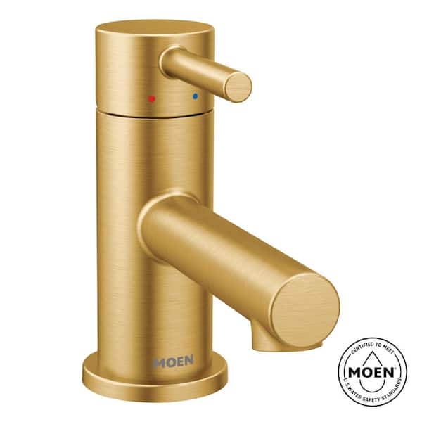 Align Single Hole Single-Handle Low-Arc Bathroom Faucet in Brushed Gold