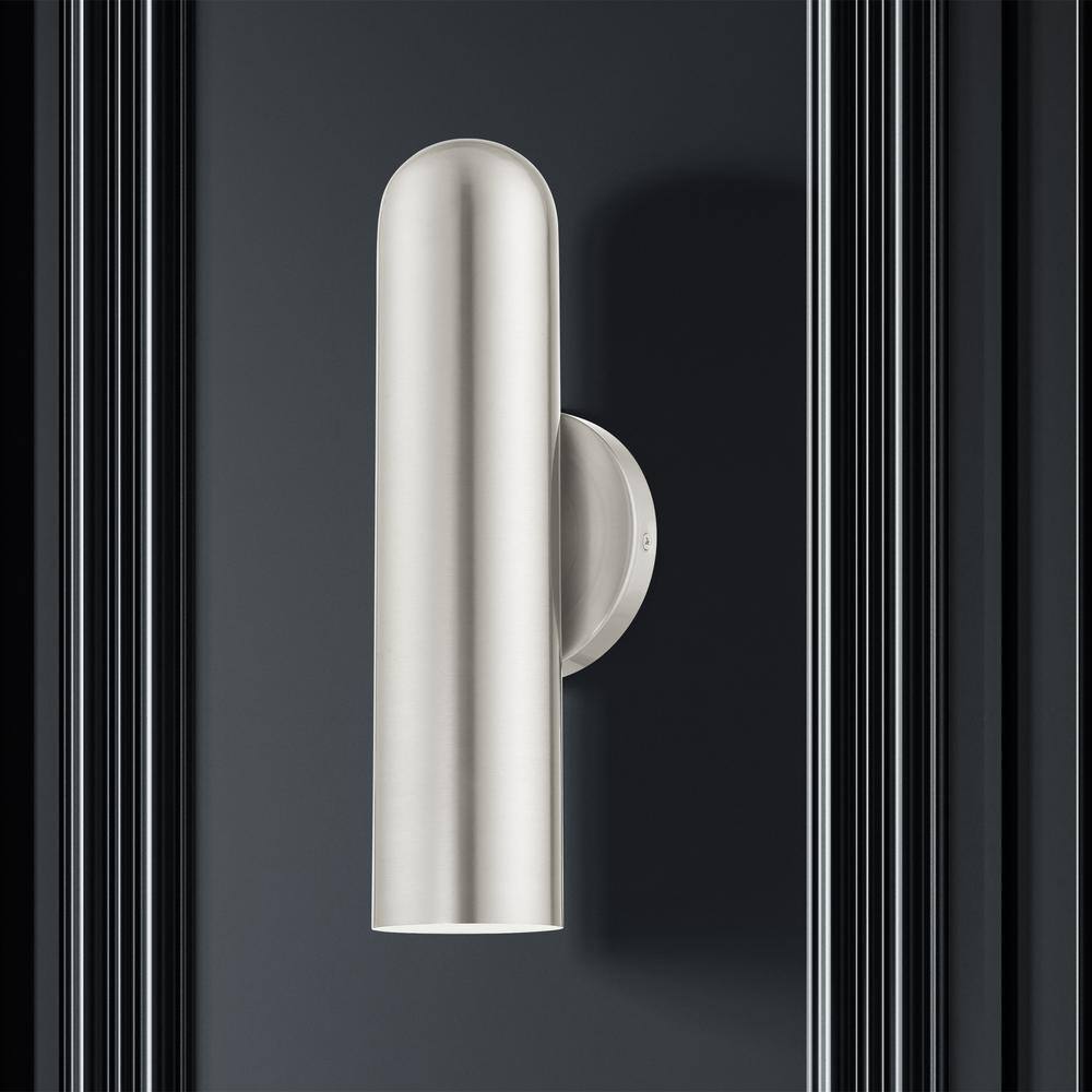 Elegant Ardmore Brushed Nickel 1-Light Sconce with Hand-Welded Shade