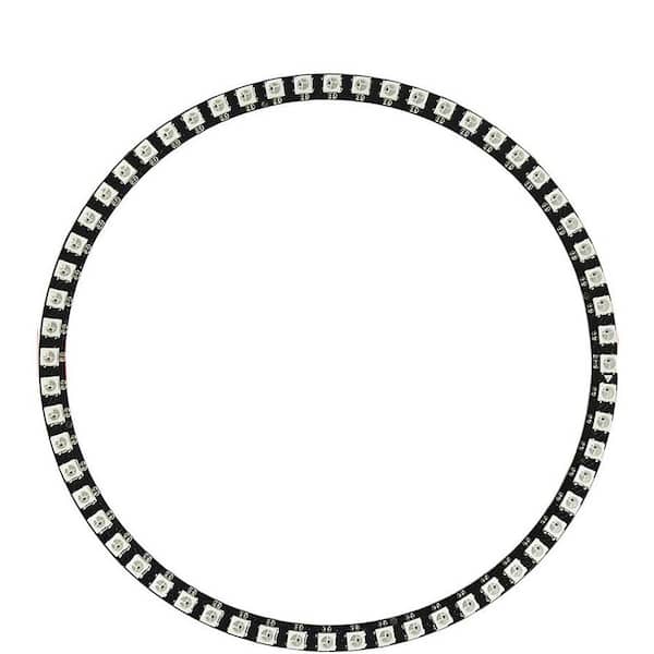 Ahfiwaso 3. 4in RGB LED Ring Light with 60 Individually Addressable WS2812B LEDs Mini Controller 76 Dynamic Patterns