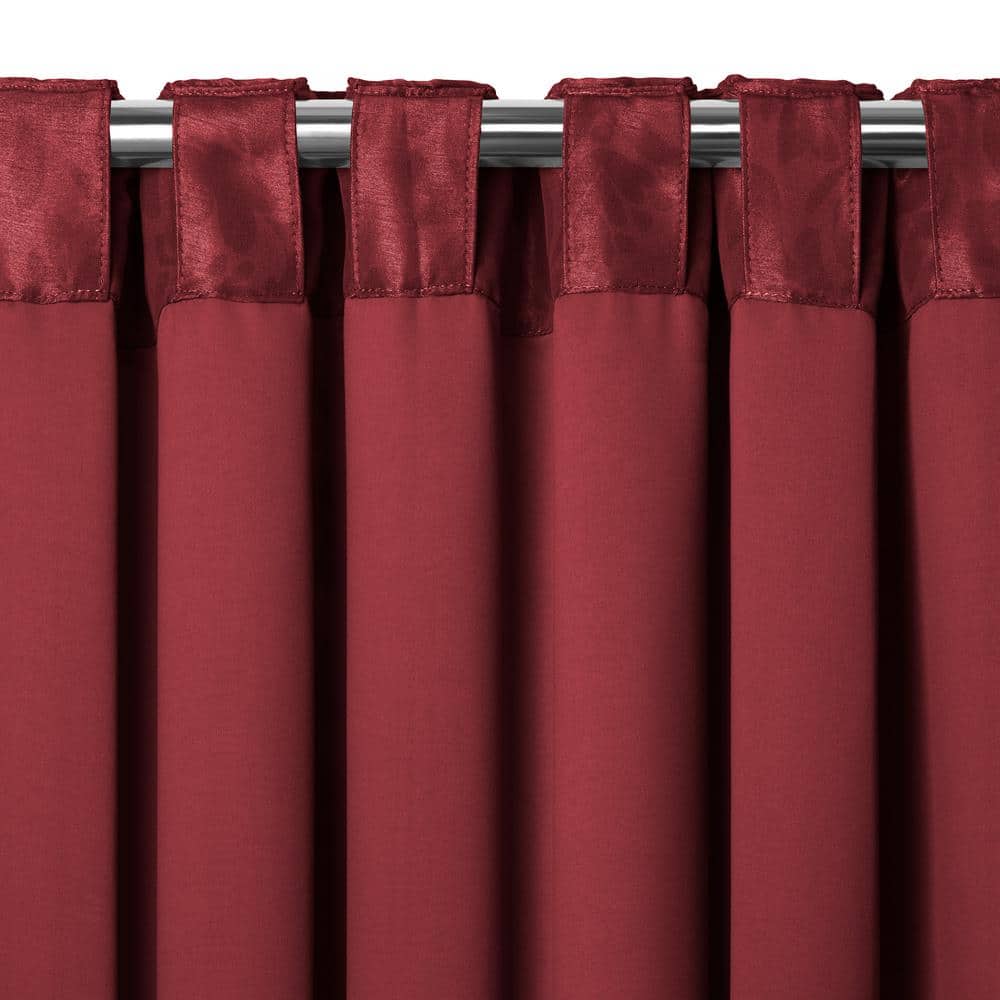 Rouge Polyester Blackout Ground Length Window Drapes