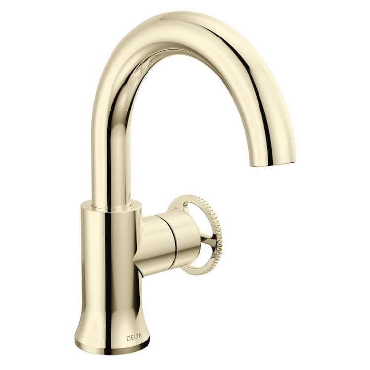Delta Trinsic Wheel Single-Handle High Arc Single-Hole Bathroom Faucet in Polished Nickel