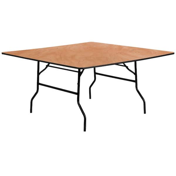 Carnegy Avenue 60 in. Natural Wood Tabletop Metal Frame Folding Table