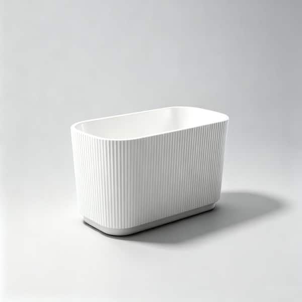 59 in. x 29.5 in. Acrylic Freestanding Soaking Bathtub with Center Drain in White, cUPC Certified