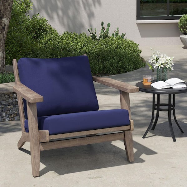 24 in. x 24 in. 1-Piece Navy Blue Outdoor Deep Seat Cushion Set for Patio Sofa