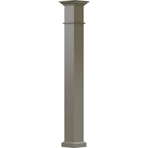 9' x 5-1/2" Endura-Aluminum Wellington Style Column, Square Shaft (Load-Bearing 12,000 LBS), Non-Tapered, Clay