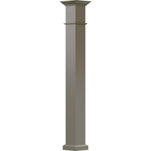 AFCO 10' x 7-1/4" Endura-Aluminum Wellington Column, Square Shaft (For Post Wrap Installation), Non-Tapered, Clay