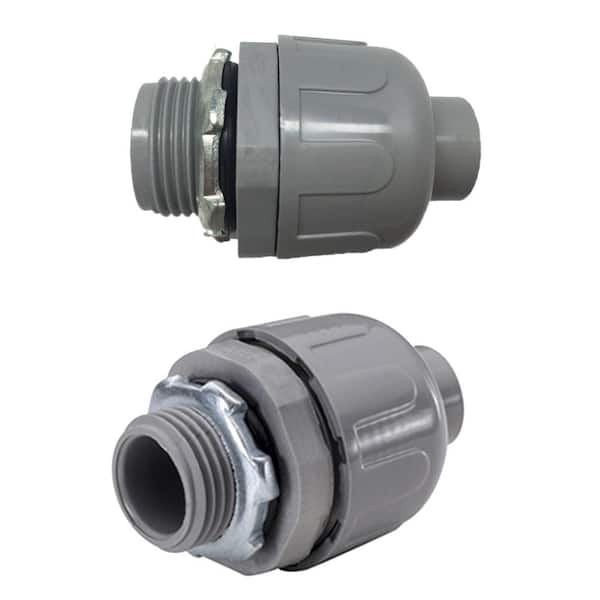 BBTO Liquid Tight Connector 1/2 inch Flexible Non Metallic Electrical Conduit Connector Fitting 90 Degree Electrical PVC Conduit Fit
