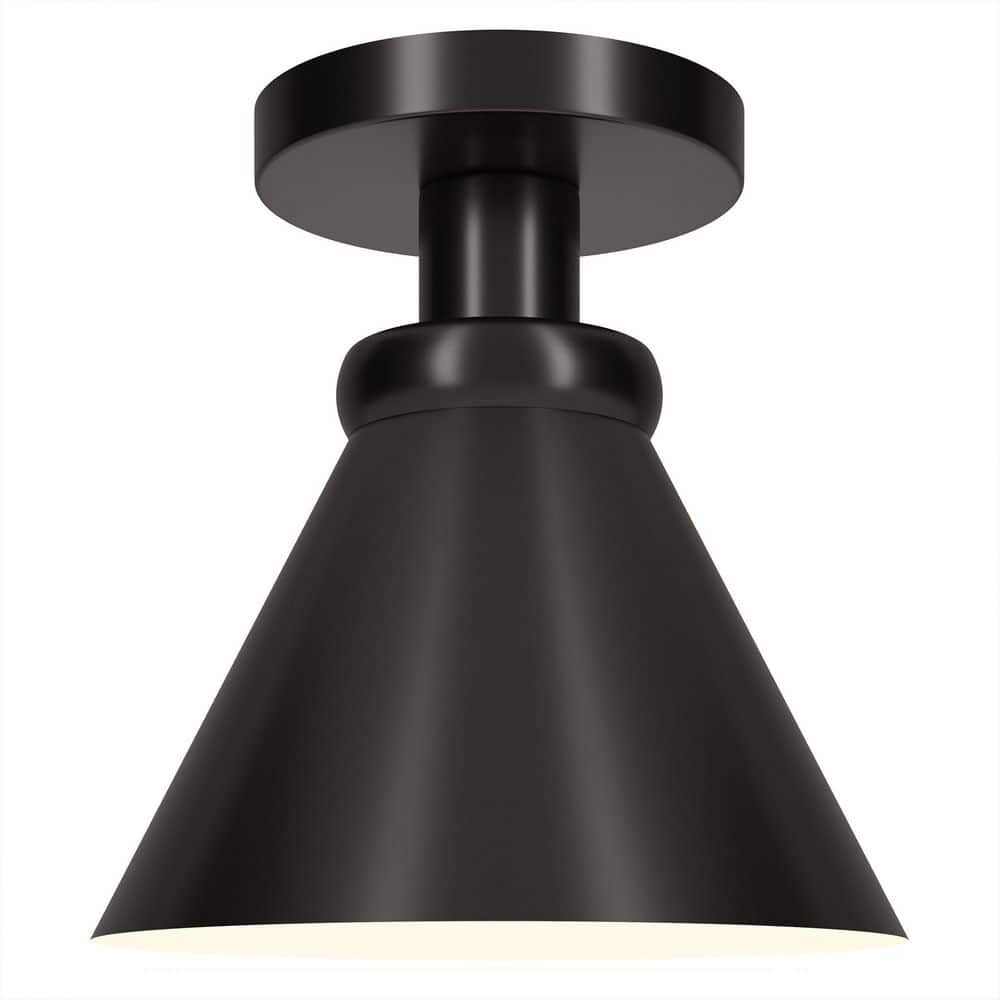 Blackened Bronze 8.5" Semi Flush Mount Ceiling Light