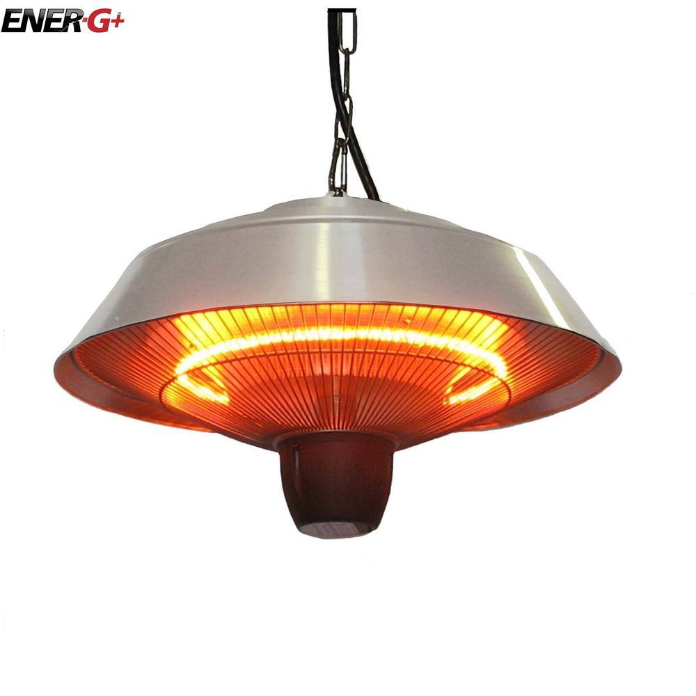 Silver Aluminum and Steel Hanging Infrared Outdoor Heater