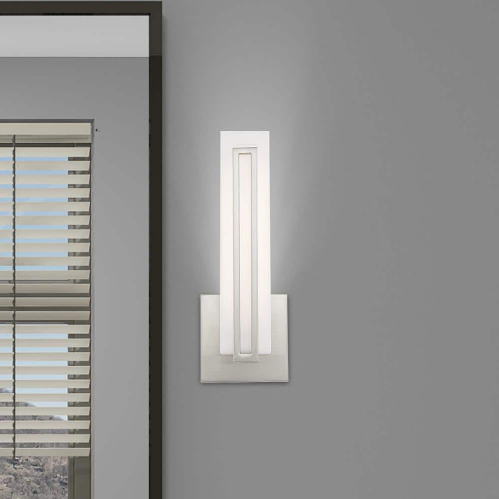 Brushed Nickel Satin White Acrylic LED Vanity Light