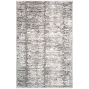 Modern Abstract Grey Doormat 3 ft. x 4 ft. Abstract Contemporary Area Rug
