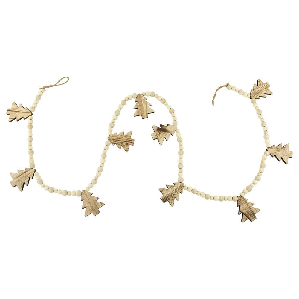 "6' x 3"" Christmas Trees and Beads Wooden Garland" price history on PriceWatchPro