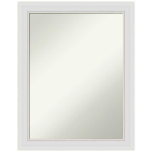 Amanti Art Flair Soft White 22 in. H x 28 in. W Framed Non-Beveled Bathroom Vanity Mirror in White