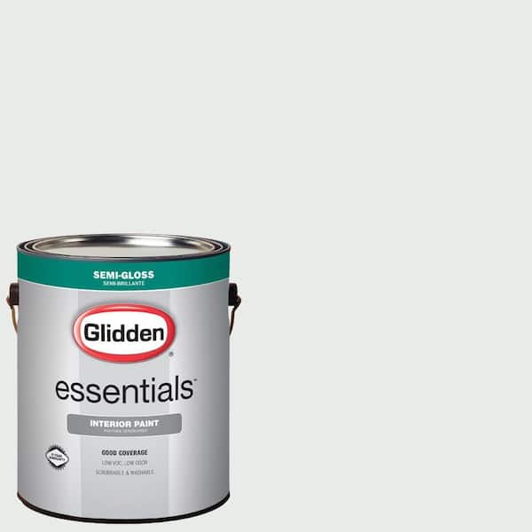 Glidden Essentials 1 gal. #HDGCN09U Winter Walk White Semi-Gloss Interior Paint