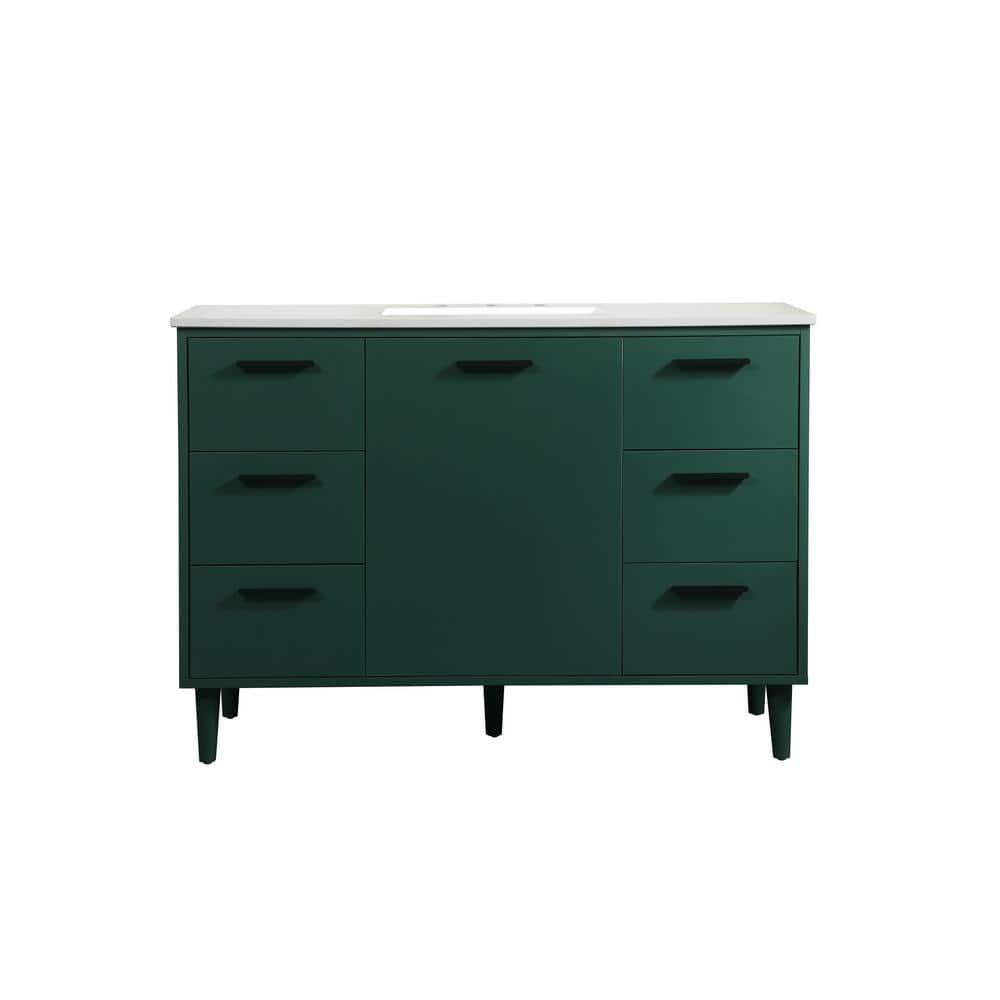 Simply Living 48 in. W x 22 in. D x 34 in. H Bath Vanity in Green with Ivor