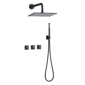 Rainfall Single-Handle Single-Spray Tub and Shower Faucet with Hand Shower in Matte Black