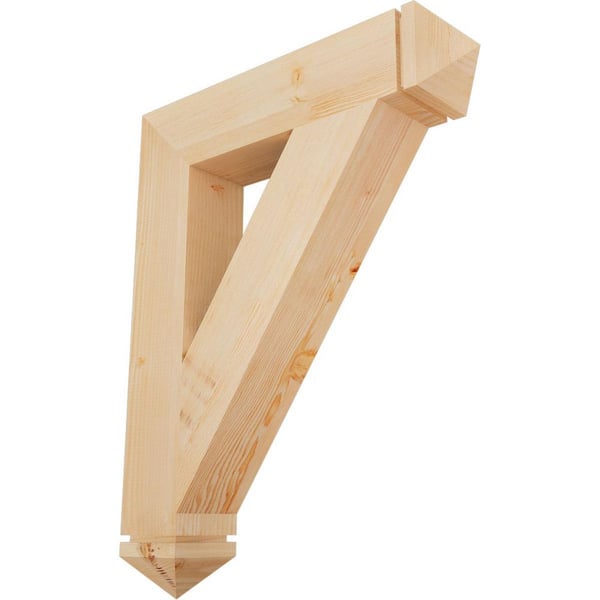 Ekena Millwork 5.5 in. x 38 in. x 30 in. Douglas Fir Traditional Arts and Crafts Smooth Bracket