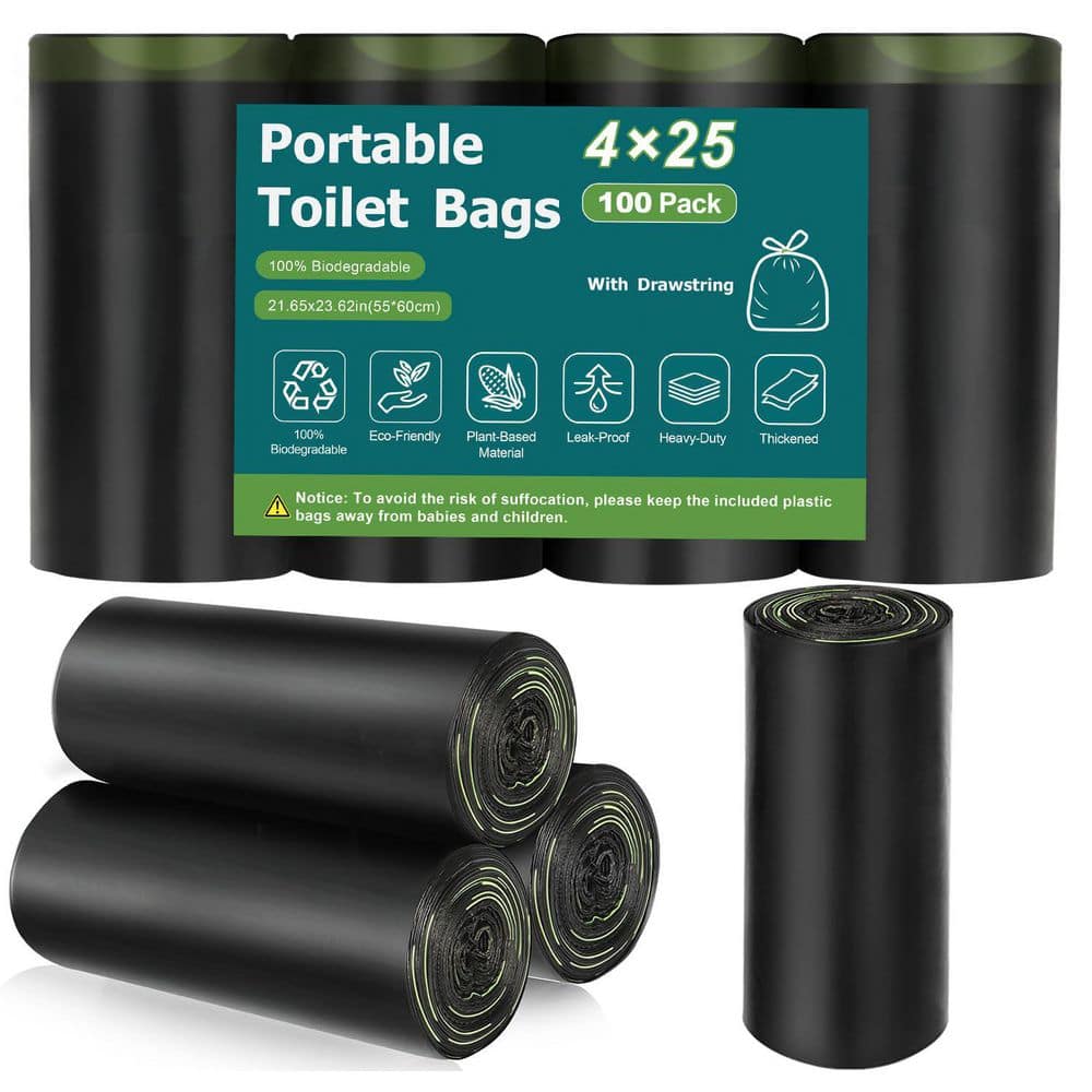 100-Count Biodegradable Portable Toilet Bags w/ Drawstring and Lemon Scent for 5-8 Gal. Bucket Toilet, Camping, Travel price history on PriceWatchPro